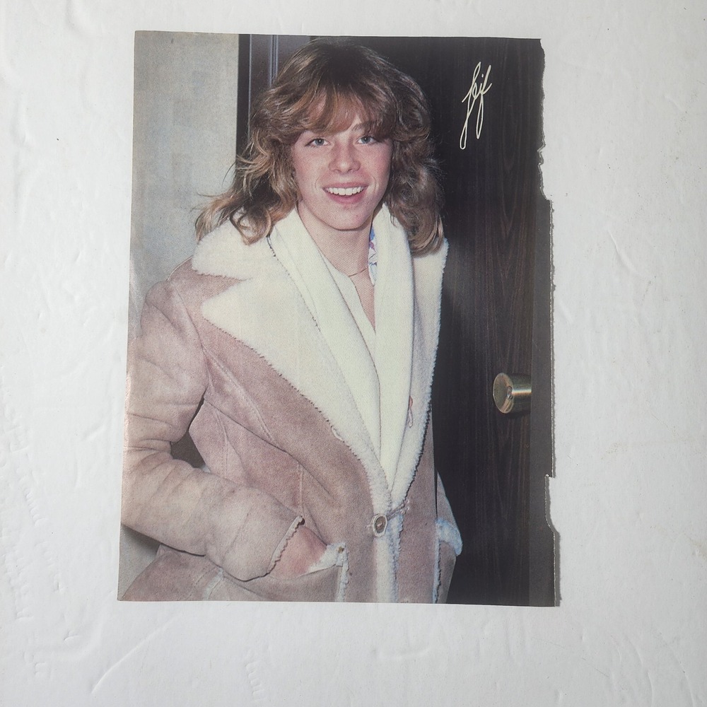 Leif Garrett winter coat smile facsimile autograph vintage pinup clipping 8x10.5